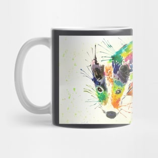 Colourful Rainbow Badger Mug